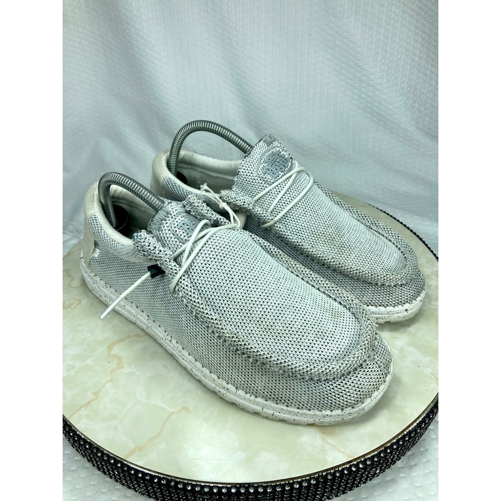 Hey Dude Wally Sox Loafers Shoes Mens 8 Stone White Slip On Lightweight Sneakers